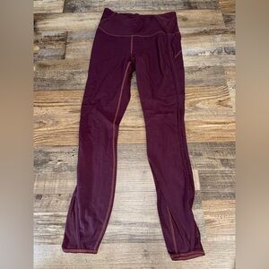 Athleta Salutation 7/8 Leggings Maroon XS High Rise